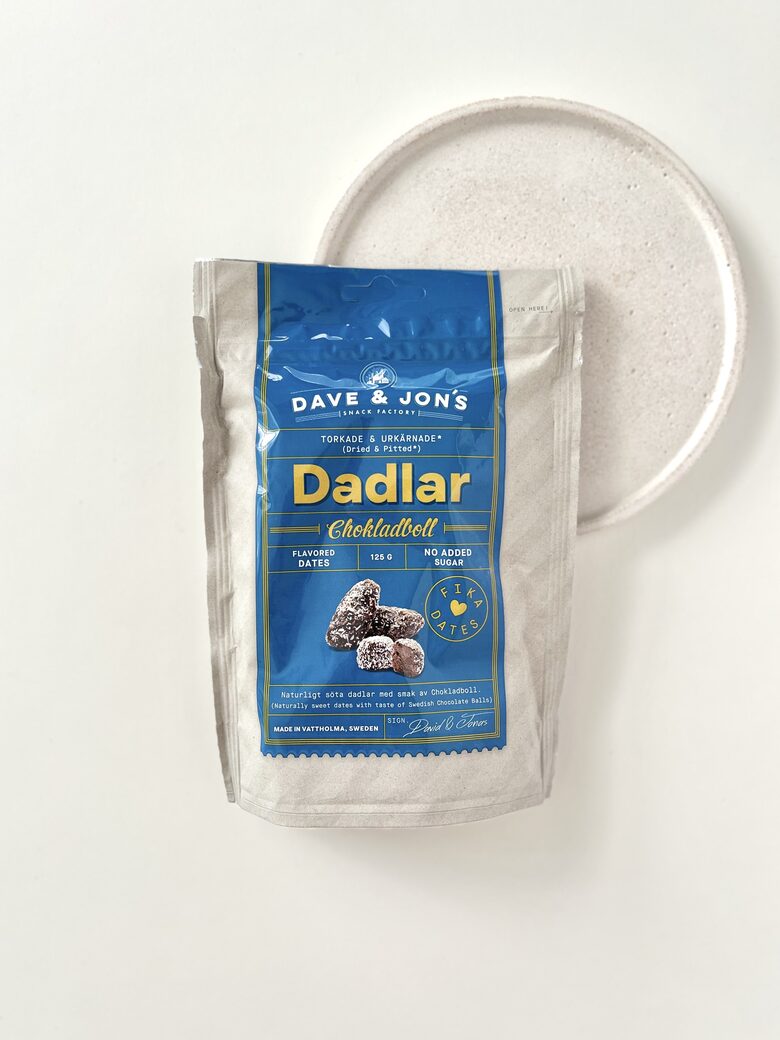 DATELES AR GARŠU, CHOCOLATE BALLS, DAVE & JON’S, 125G