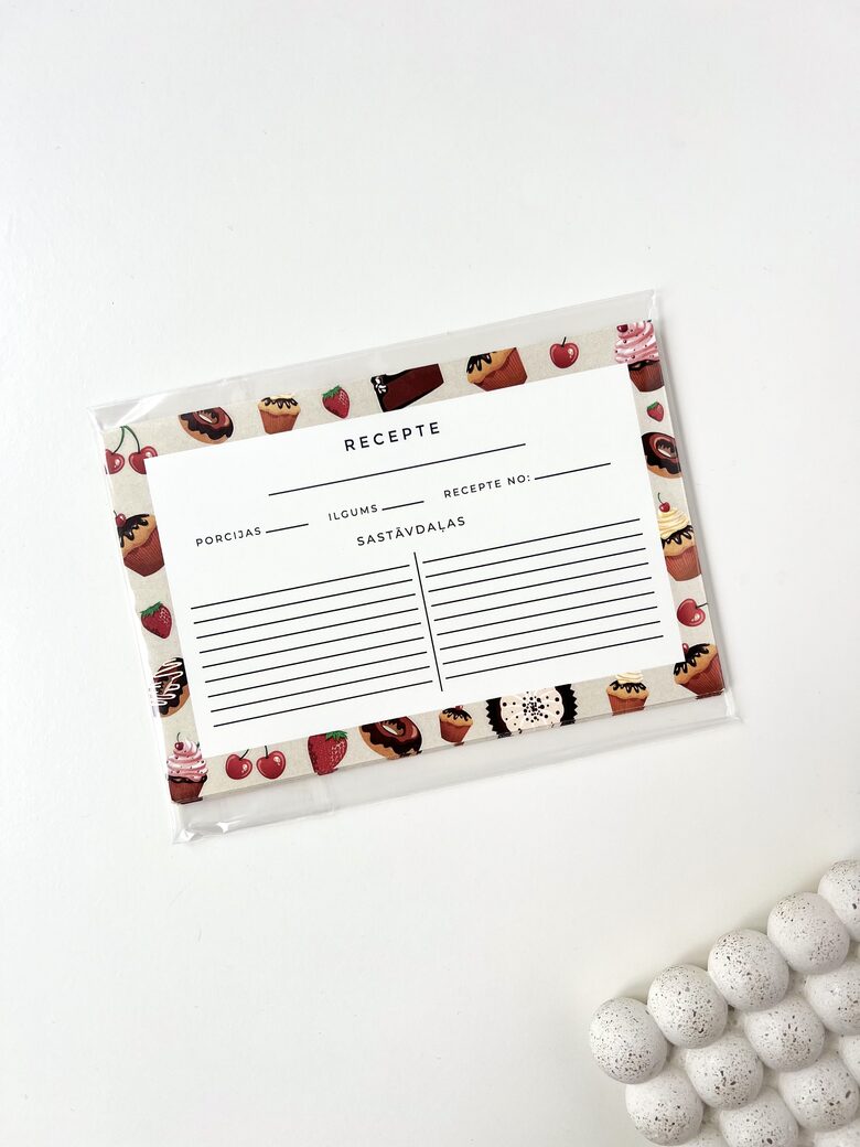 RECEPŠU KARTĪŠU KOMPLEKTS, SALDIE ĒDIENI, 10 GAB.