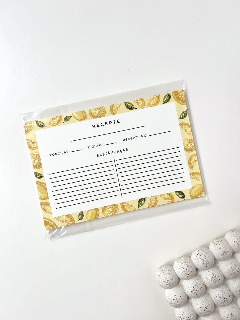 RECEPŠU KARTĪŠU KOMPLEKTS, CITRONI, 10 GAB.