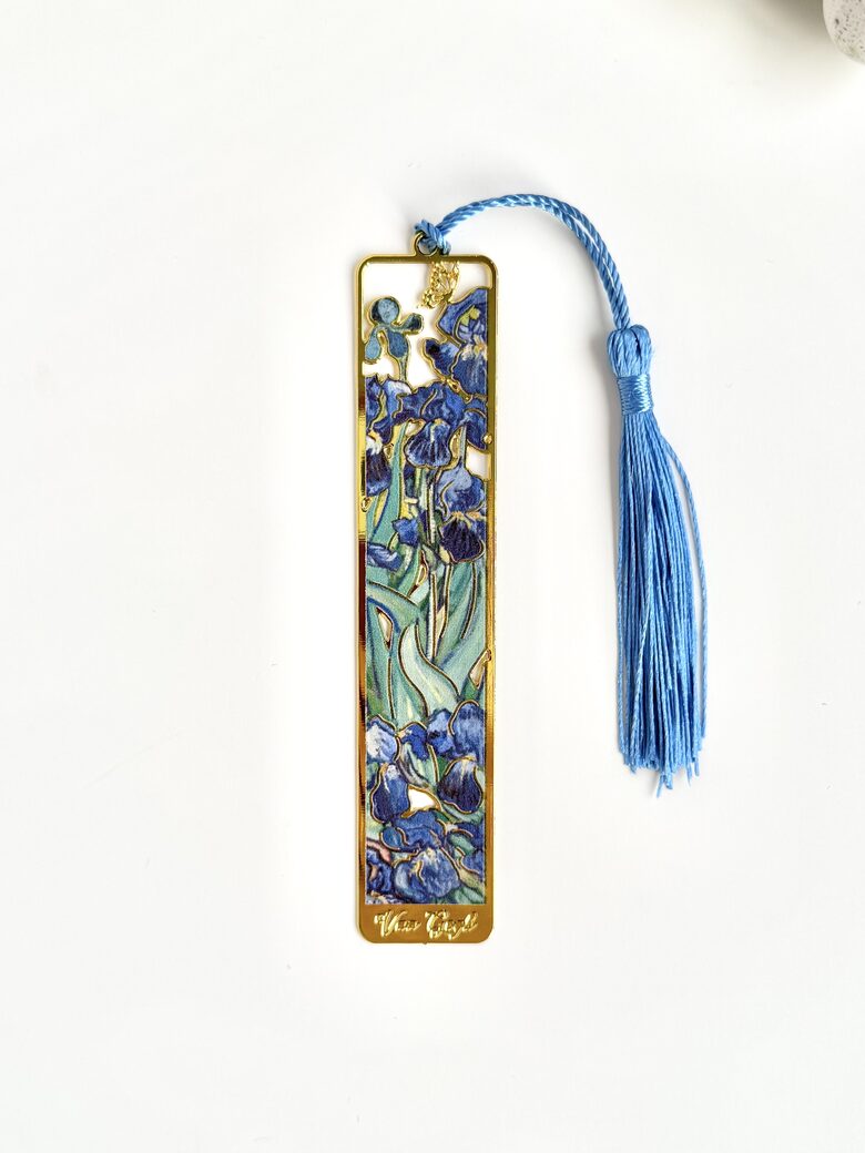 GRĀMATZĪME, METĀLA, AR ZIEDIEM, ZILA