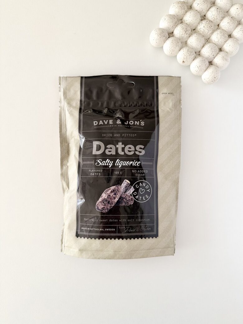 DATELES AR GARŠU, SALTED LICORICE, DAVE & JON’S, 125G