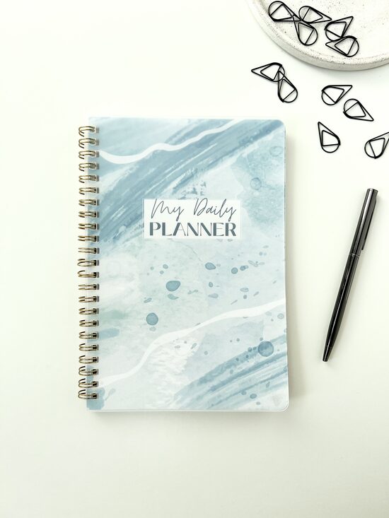 IKDIENAS PLĀNOTĀJS, A5, ZILS, AR SPIRĀLI