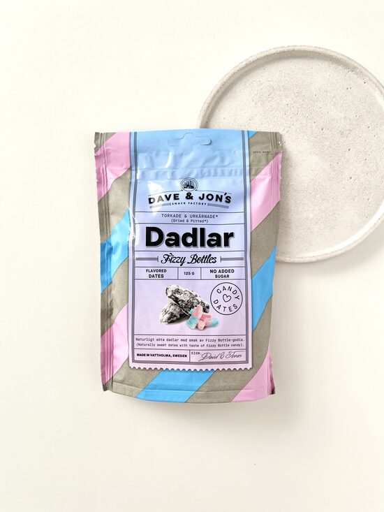 DATELES AR GARŠU, FIZZY BOTTLES, DAVE & JON’S, 125G