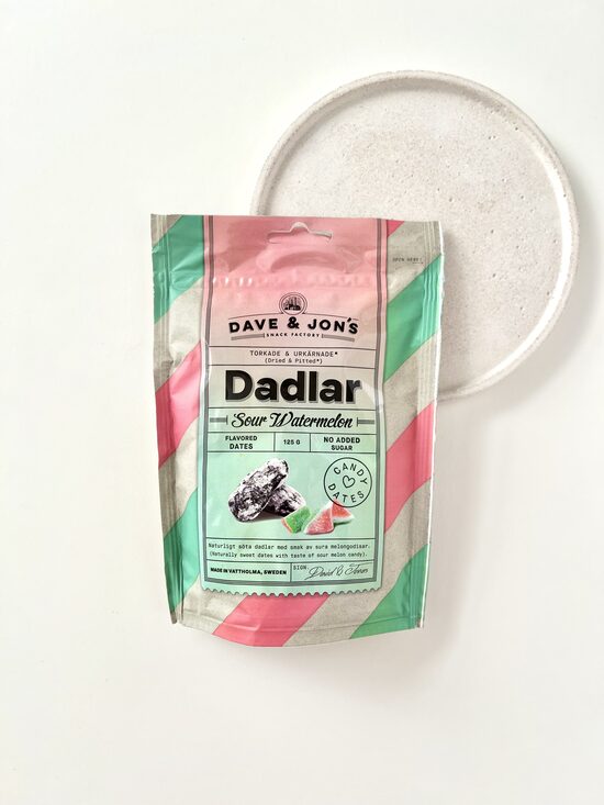 DATELES AR GARŠU, SOUR WATERMELON, DAVE & JON’S, 125G