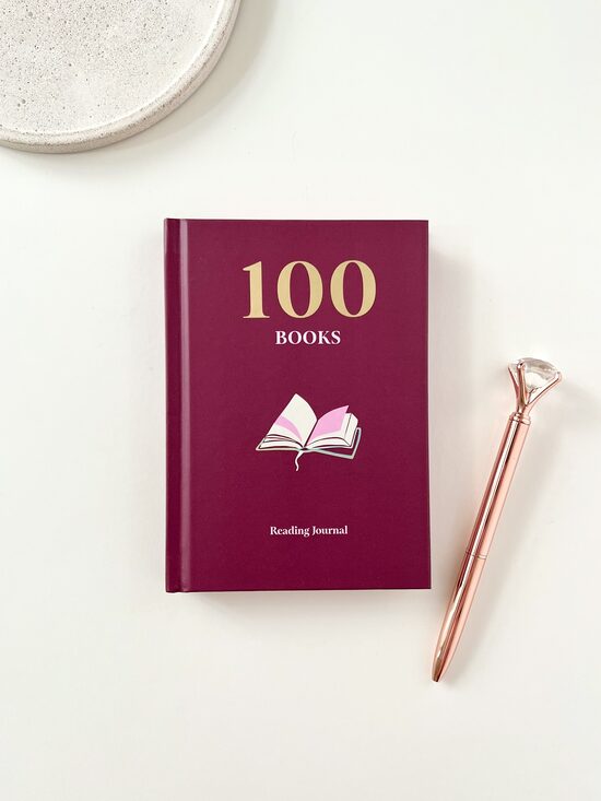 GRĀMATU ŽURNĀLS, 100 GRĀMATU PIERAKSTI, TUMŠI SARKANS