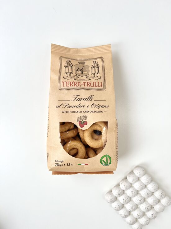 ITĀĻU UZKODA TARALLINI, TERRE DEI TRULLI, AR TOMĀTIEM UN ORIGANO, 200G