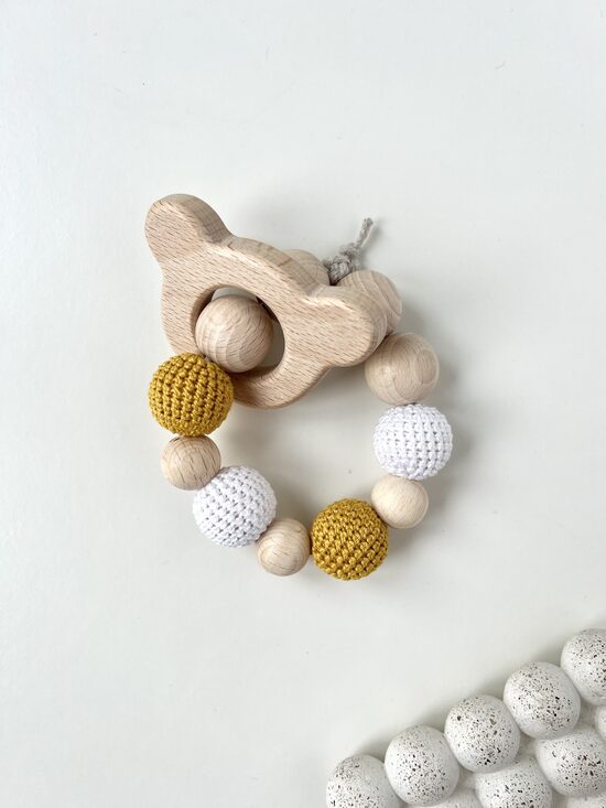 ZOBU GRAUŽAMRIŅĶIS, KOKA, DZELTENS, AR LĀCĪTI