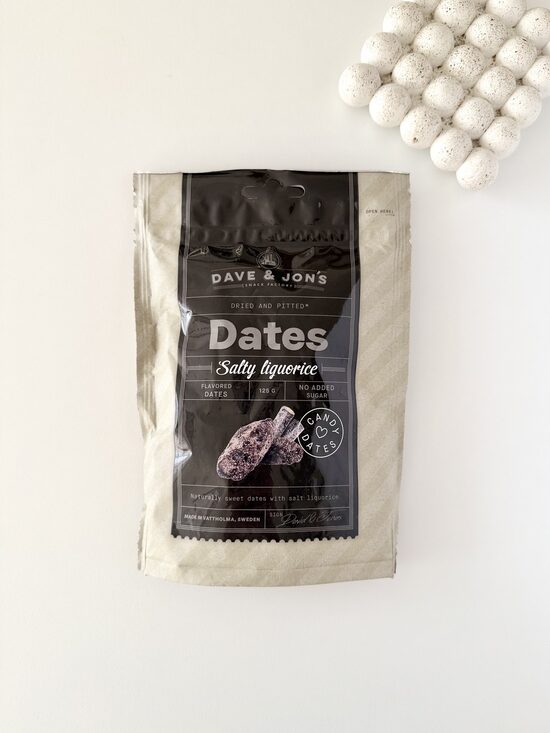 DATELES AR GARŠU, SALTED LICORICE, DAVE & JON’S, 125G